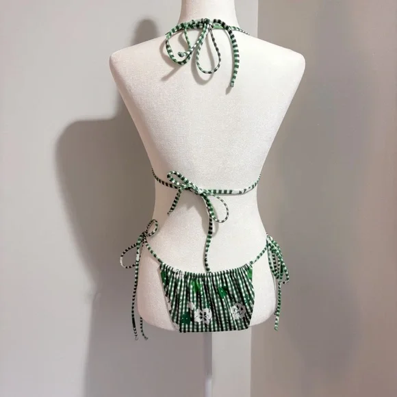 Amelie Teje x Loleia Swim String Bikini Femme in Vert Small Top Medium Bottom - Picture 4 of 16